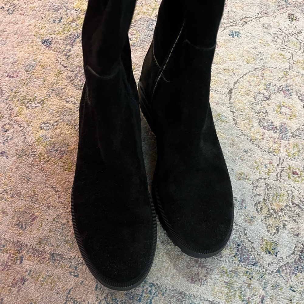 Gucci Meguro Black Suede Luxury Tall Winter Snow Zip Bike Riding Boot Size 10 - Picture 6 of 14